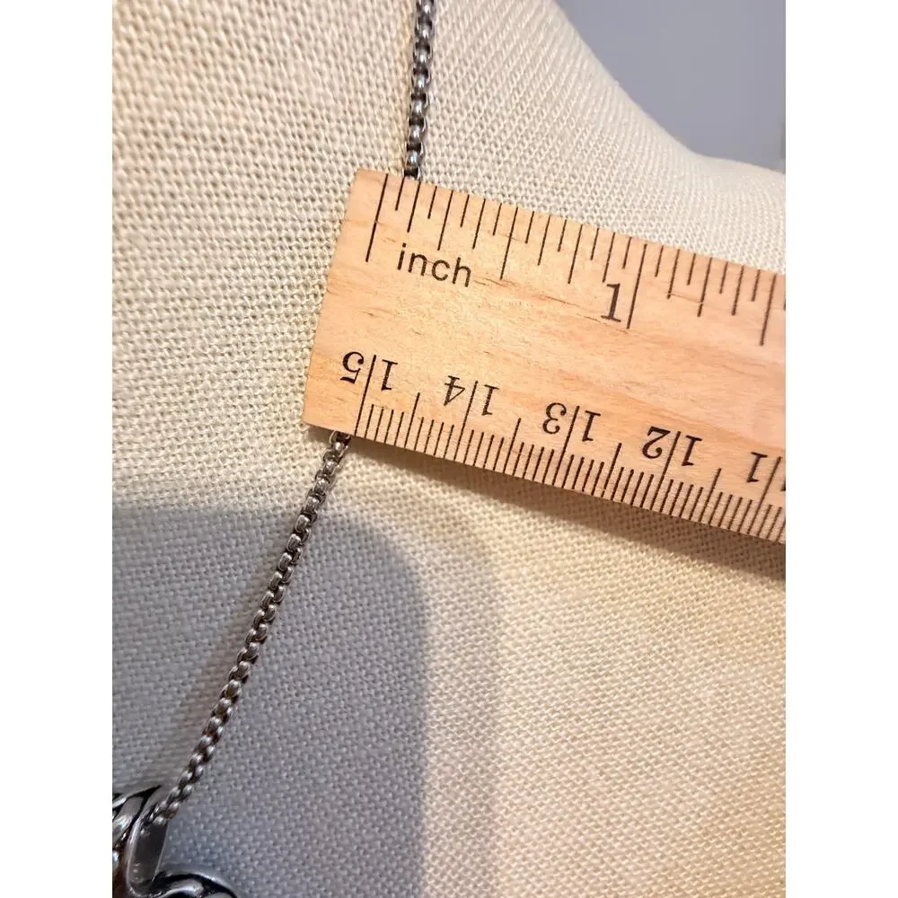 Vintage Black Faceted Pendant Necklace 16”